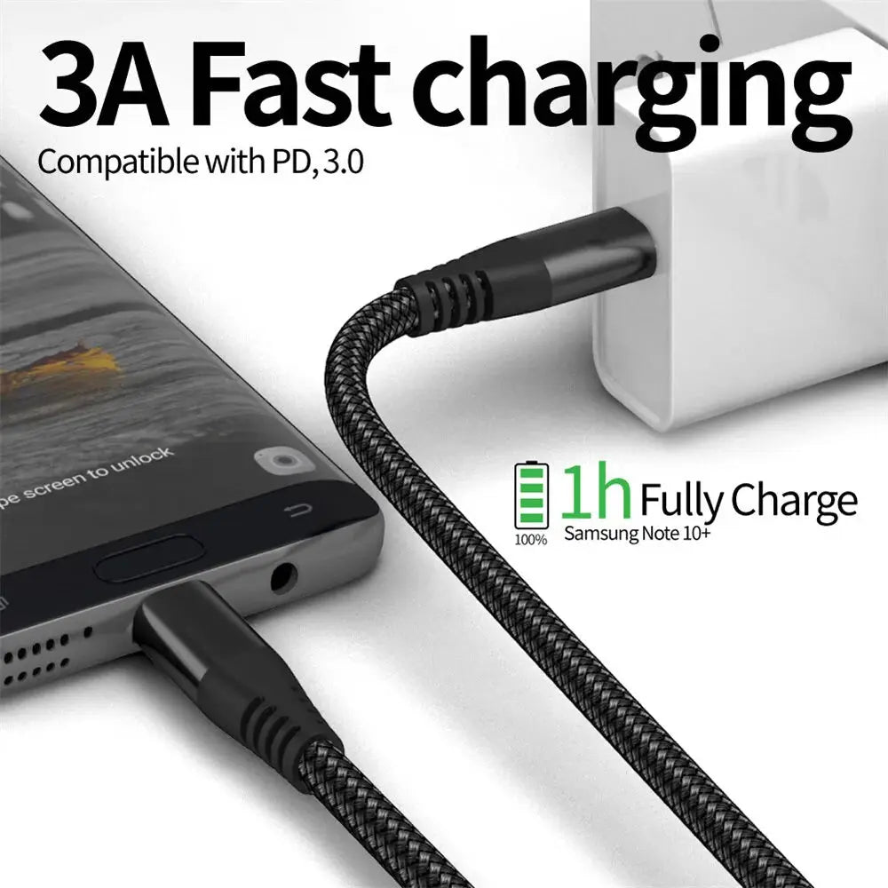 Lightning Fast & Ultra Durable: Braided USB-C Charge & Sync Cable Bundle (3/6/10FT) - FutureTech Emporium