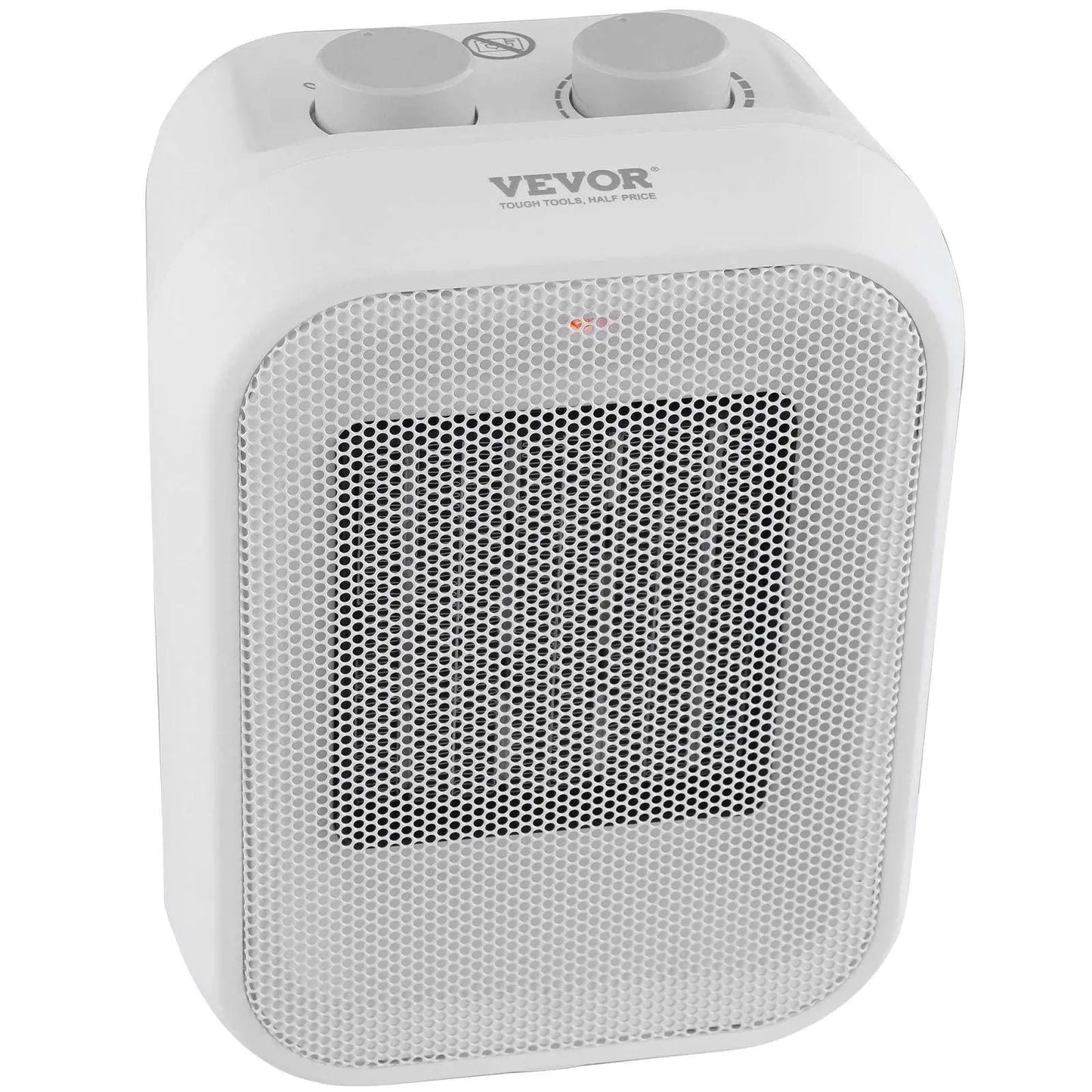 VEVOR Portable Electric Space Heater with Thermostat, 1000W/1500W 2-Level Adjustable Quiet Ceramic Heater Fan, 9 in Tip-Over Shutdown Flame-Retardant PP Small Heaters for Office Room Desk Indoor Use